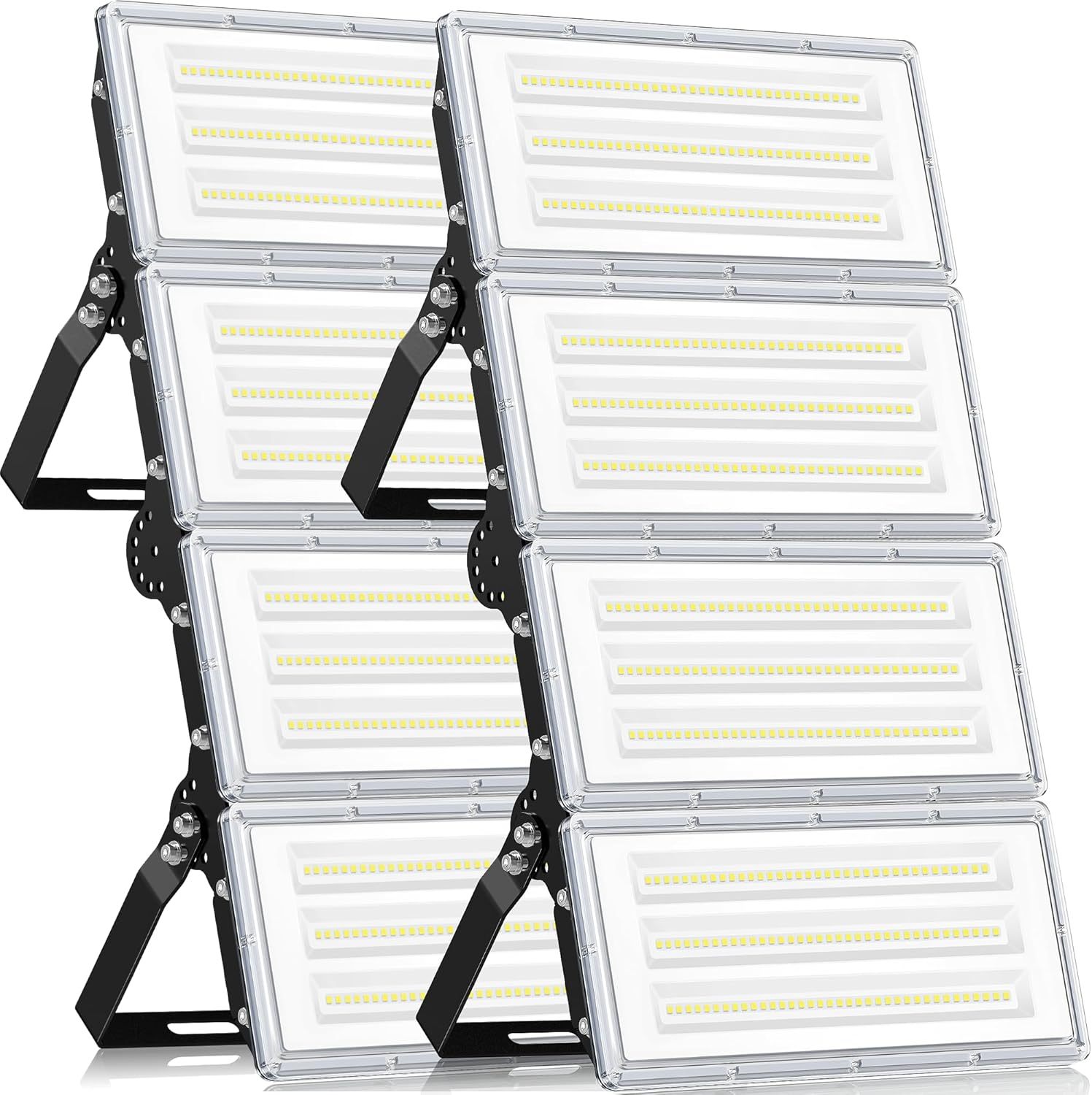 YIQIBRO Focos LED Exterior 400W 2 Piezas, 40000LM 6500K Blanco Frío 4 en 1 Luz Exterior con 420 LEDs, IP67 Impermeable 85-265V Lampara LED con Transformador para Jardin Garaje Hotel Fábrica Estadio
