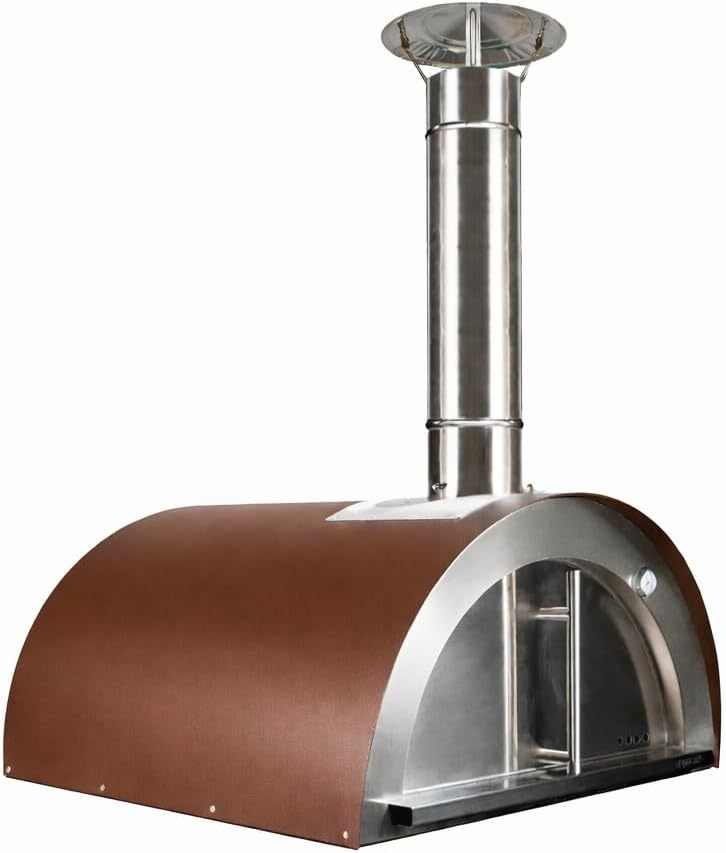 MF - Horno de leña exterior para pizzas y pan modelo Chef Junior imitación óxido para uso en jardín