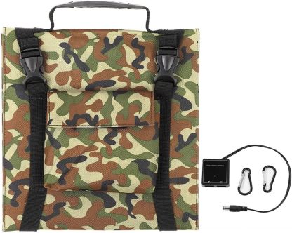 Panel solar plegable 45W, dual USB, camuflaje - Carga rápida y fiable, IP65 resistente al agua, para camping y senderismo