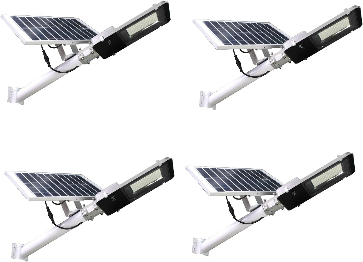 Jandei - Pack x 4 Farola Solar Exterior 2500 Lúmenes, Impermeable IP65, Panel Solar y Mando a Distancia, Luz Blanca Neutra 4200K, Ideal para Jardín, Patio, Camino y Muro