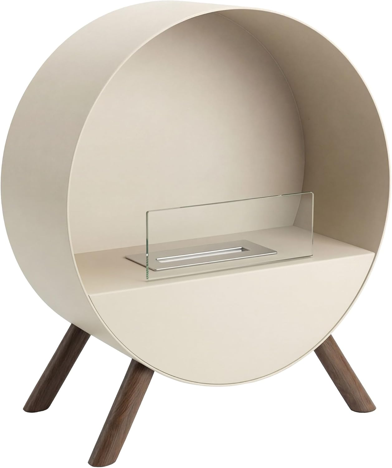 Frankystar Venere – Chimenea de suelo, 60 x 72 x 30 cm, de diseño de interior, patas de madera de pino gris tórtola