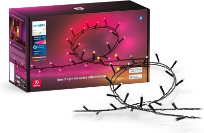 Philips Hue Guirnalda Festavia, Luz Blanca y de Colores, Regulable, 250 Micro LEDs, 20 m, Resistente al Agua, Compatible con Amazon Alexa, Echo, Echo Dot