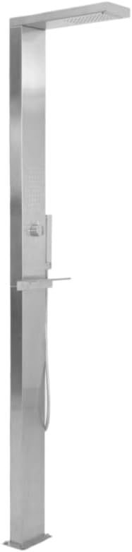 vidaXL Ducha para Jardín Patio Exterior Piscina Juego Completo para Ducharse de Acero Inoxidable con Diseño Curvado