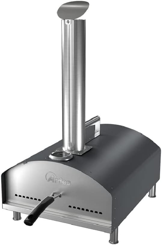 ARDES - ARPIZ02 Horno para pizza de exterior DANTE de Acero Inoxidable - Horno de Pizza con Pala Espátula y Piedra Refractaria - Horno de Pellets para Jardín y Balcón