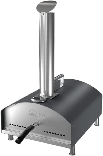 ARDES - ARPIZ02 Horno para pizza de exterior DANTE de Acero Inoxidable - Horno de Pizza con Pala Espátula y Piedra Refractaria - Horno de Pellets para Jardín y Balcón