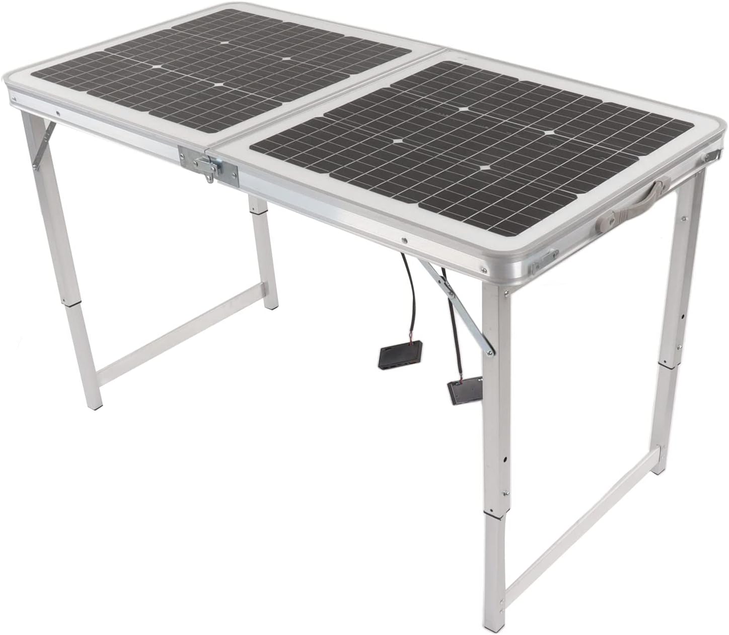 Mesa de panel solar plegable impermeable portátil mono panel solar para camping picnic 100 W material de aleación de aluminio IP68 impermeable fácil de transportar uso al aire