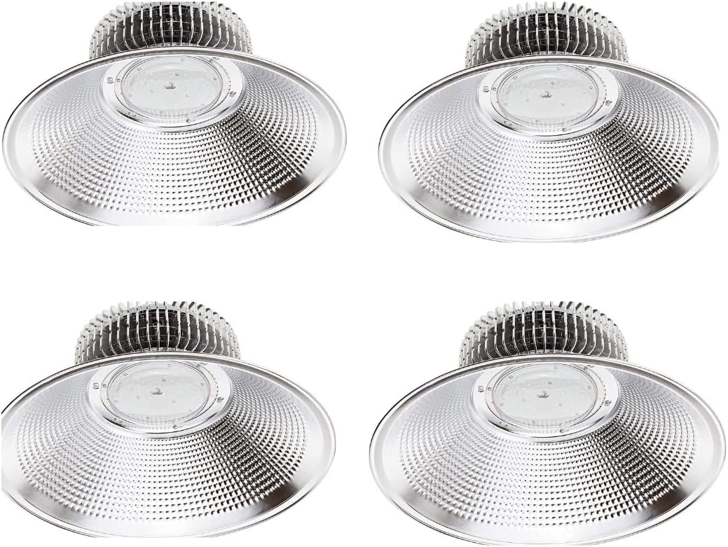 Jandei - Pack x 4 Lámpara Campana Led Industrial, Super Brillante, Luz Blanca Fría 6000K, Naves Industriales, Garaje, Fábrica, Taller, Tienda, Gimnasio, Granero (200W)