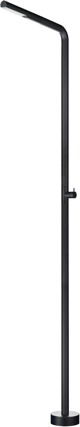 Mice - Ducha exterior para Piscina - Jardin - SPA con Rociador Tubular de 42mm con una altura 220 cm de acero inoxidable S316 Monofluido de 1 Via Agua Fria Color Negro Mate