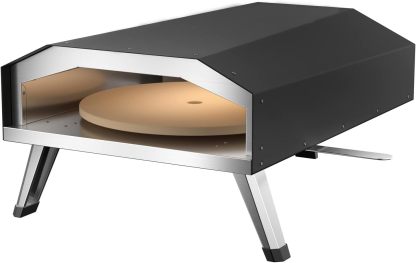 Horno de pizza a gas con piedra giratoria para pizzas Ø330mm portátil para jardín y exterior