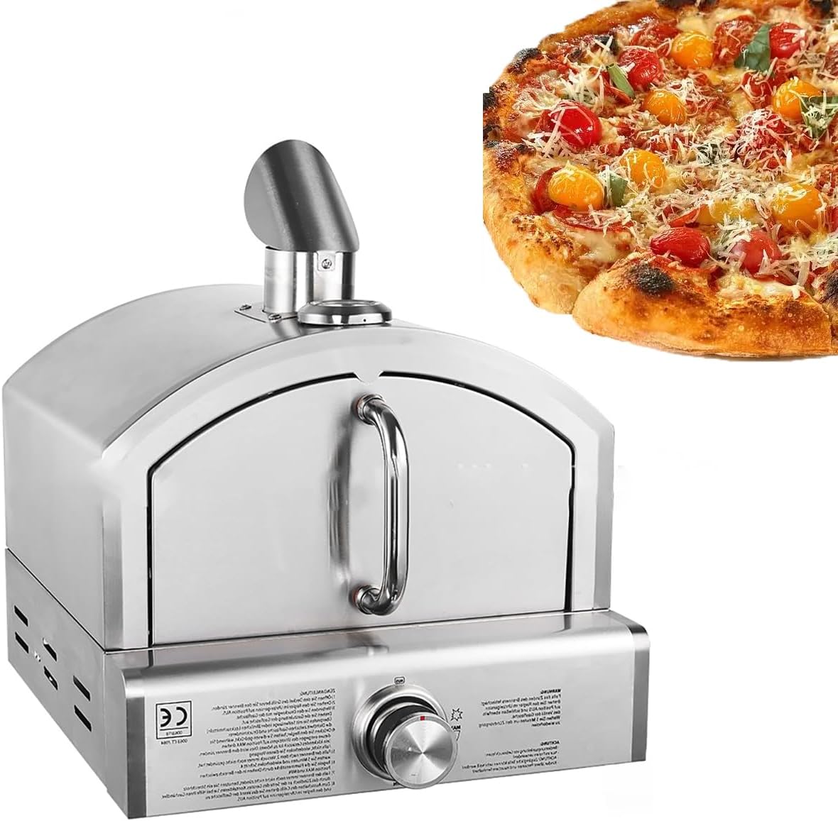 Máquina Para Hacer Pizzelles De 12 Pulgadas, Horno De Pizza Multif Combustible Para Exteriores, Horno De Pizza Portátil Para Cocina, Horno De Pizza A Gas, Con Válvula Reguladora