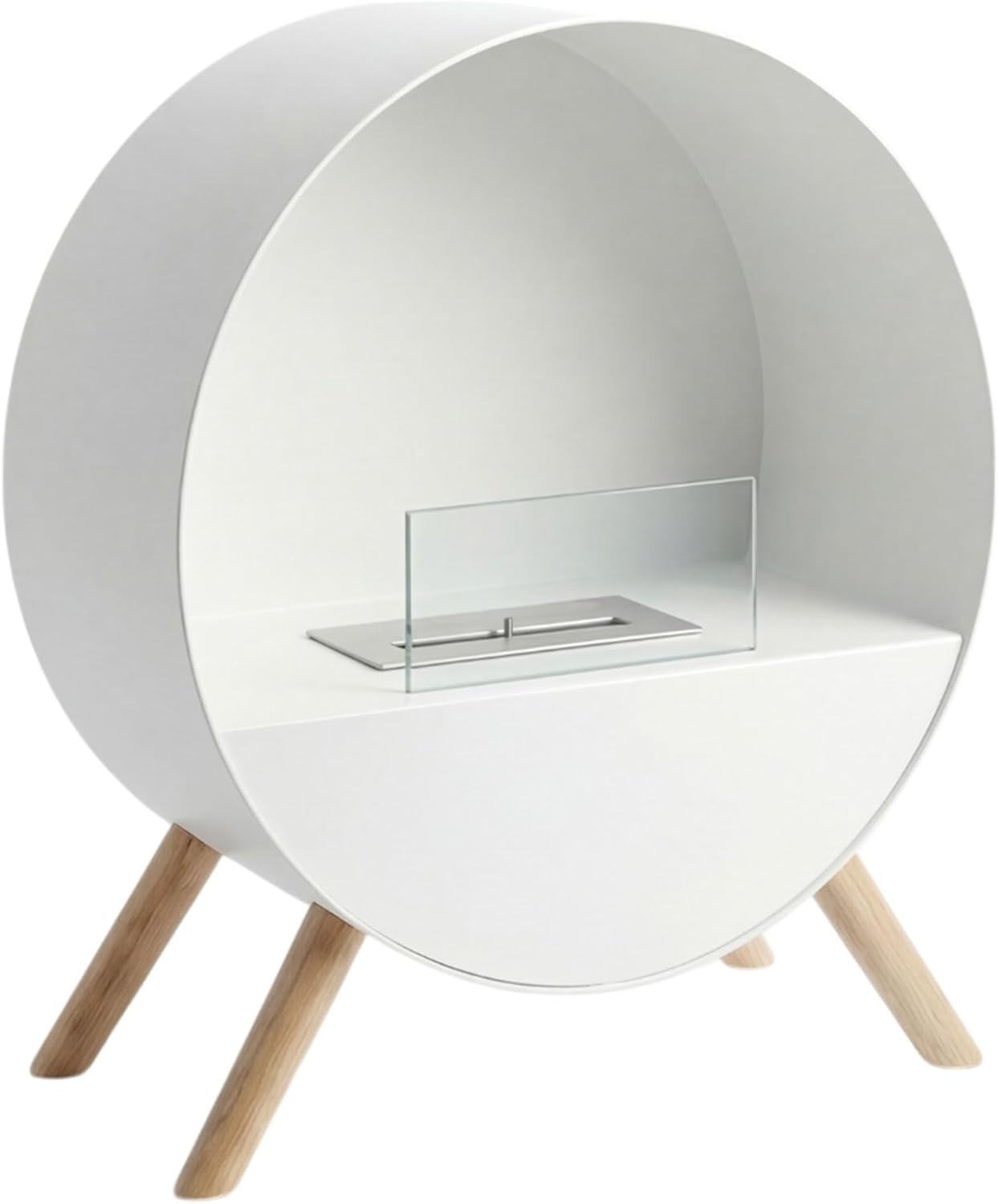 Frankystar Venere – Chimenea de suelo, 60 x 72 x 30 cm, de diseño de interior, patas de madera de pino blanco