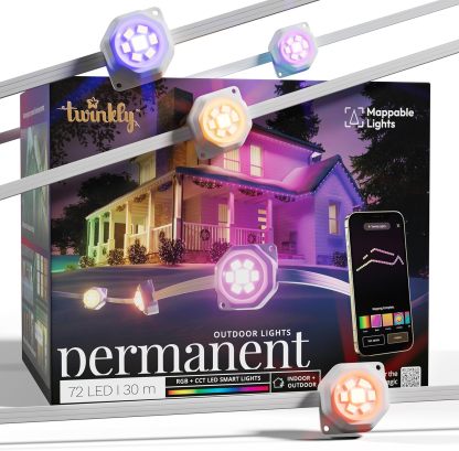 Twinkly Luz permanente – 72 RGB LED String White Wire, Plug F