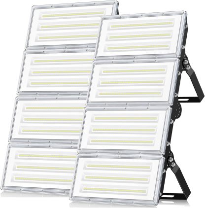 2PC Focos LED Exterior 400W 40000LM Potente Proyector LED con Ángulo de Haz Amplio, IP67 Impermeable, Blanco Fría 6500K, para Jardín, Patio, Arena, Estadio