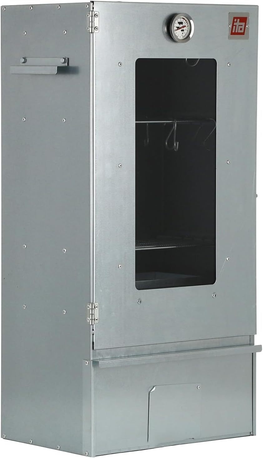 ITA Ahumador 7002 81x29x40 cm de Acero Inoxidable con Termómetro y Accesorios - Resistente a la Corrosión, Duradero - Ahumadero Premium para Carne, Pescado, Queso, Salchichas