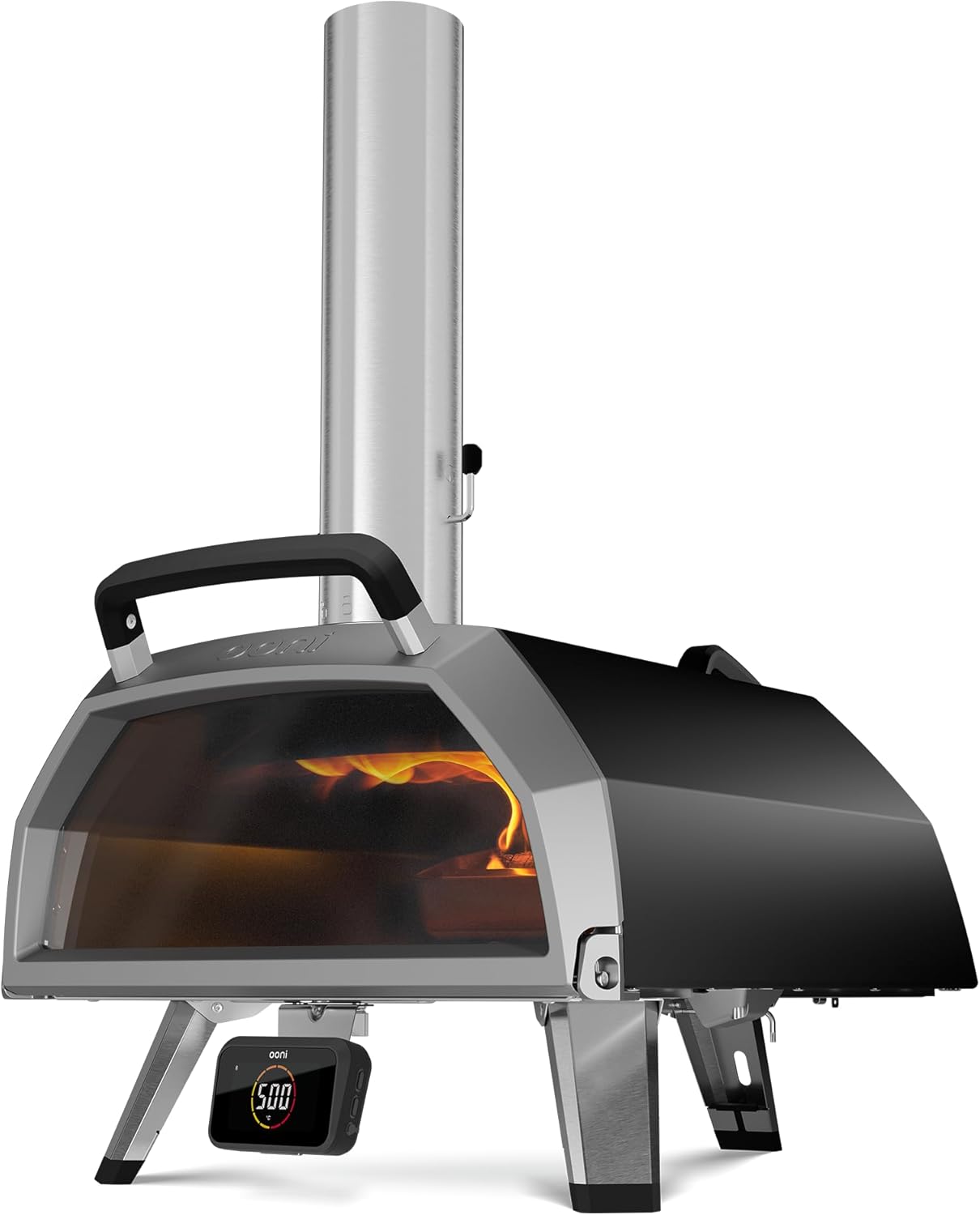 Ooni Karu 2 Pro - Horno de pizza multicombustible – Horno de pizza de madera y gas para exteriores con piedra de pizza y termómetro integrado, horno de pizza al aire libre, doble combustible de 16