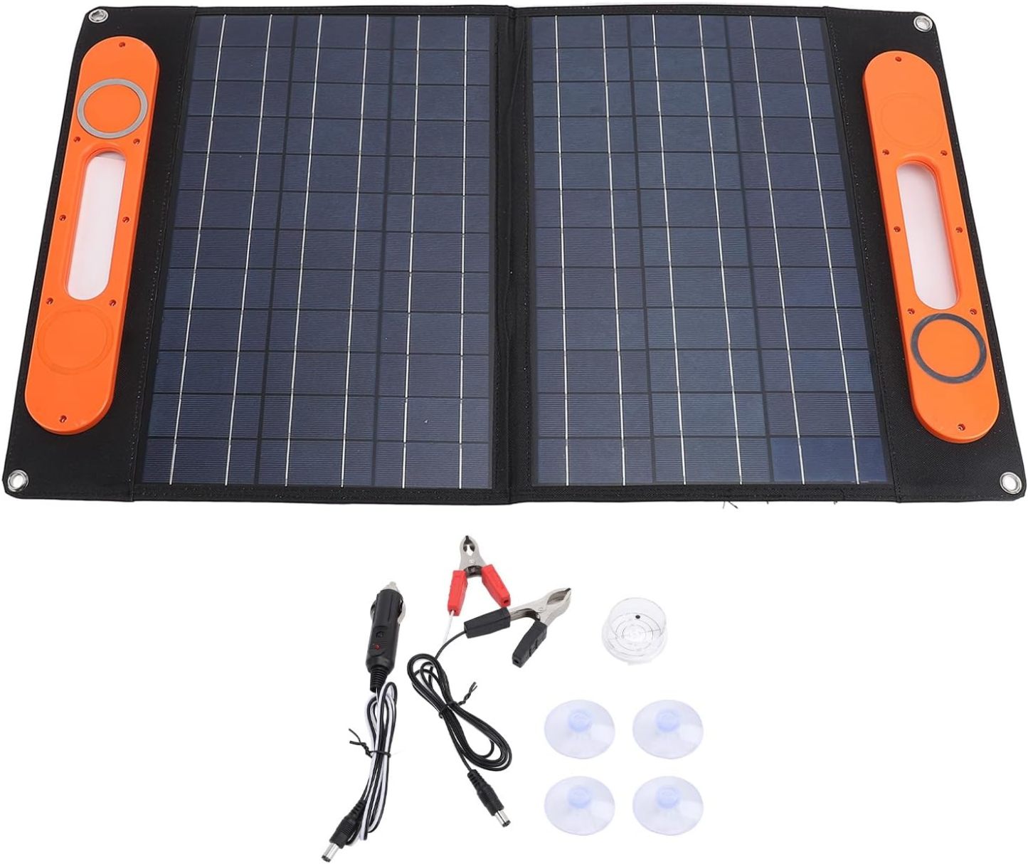Placa Solar 18V 100W Plegable con Bolsillo de Almacenamiento, Resistente al Polvo y Agua, Cargador Portátil para Caravana, Barco, Viajes - Alta Conversión Energética, Uso Exterio