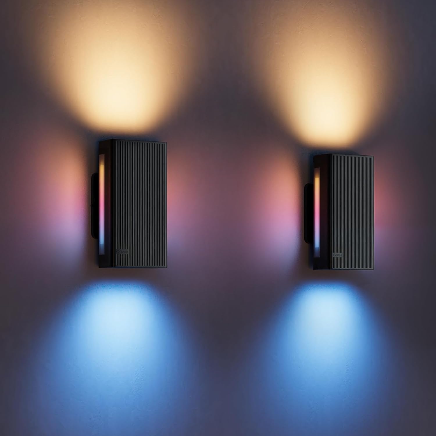 Govee Aplique de pared exterior UpDown, paquete de 2, 1200 lm, RGBICWW, luces inteligentes para porche exterior con 64 modos de escena, protección IP66