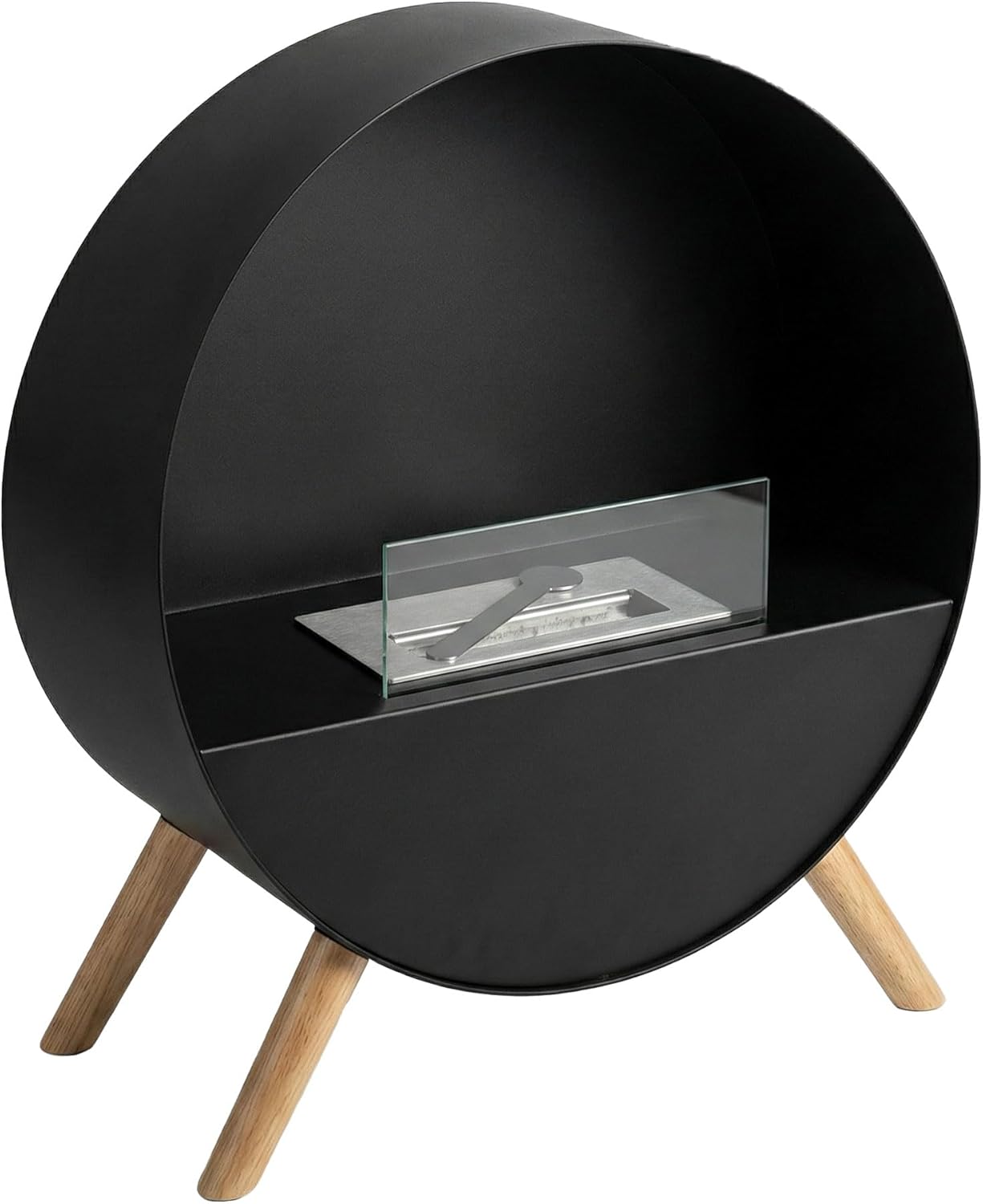 Frankystar Venere – Chimenea de suelo, 60 x 72 x 30 cm, diseño de interior, patas de madera de pino negro