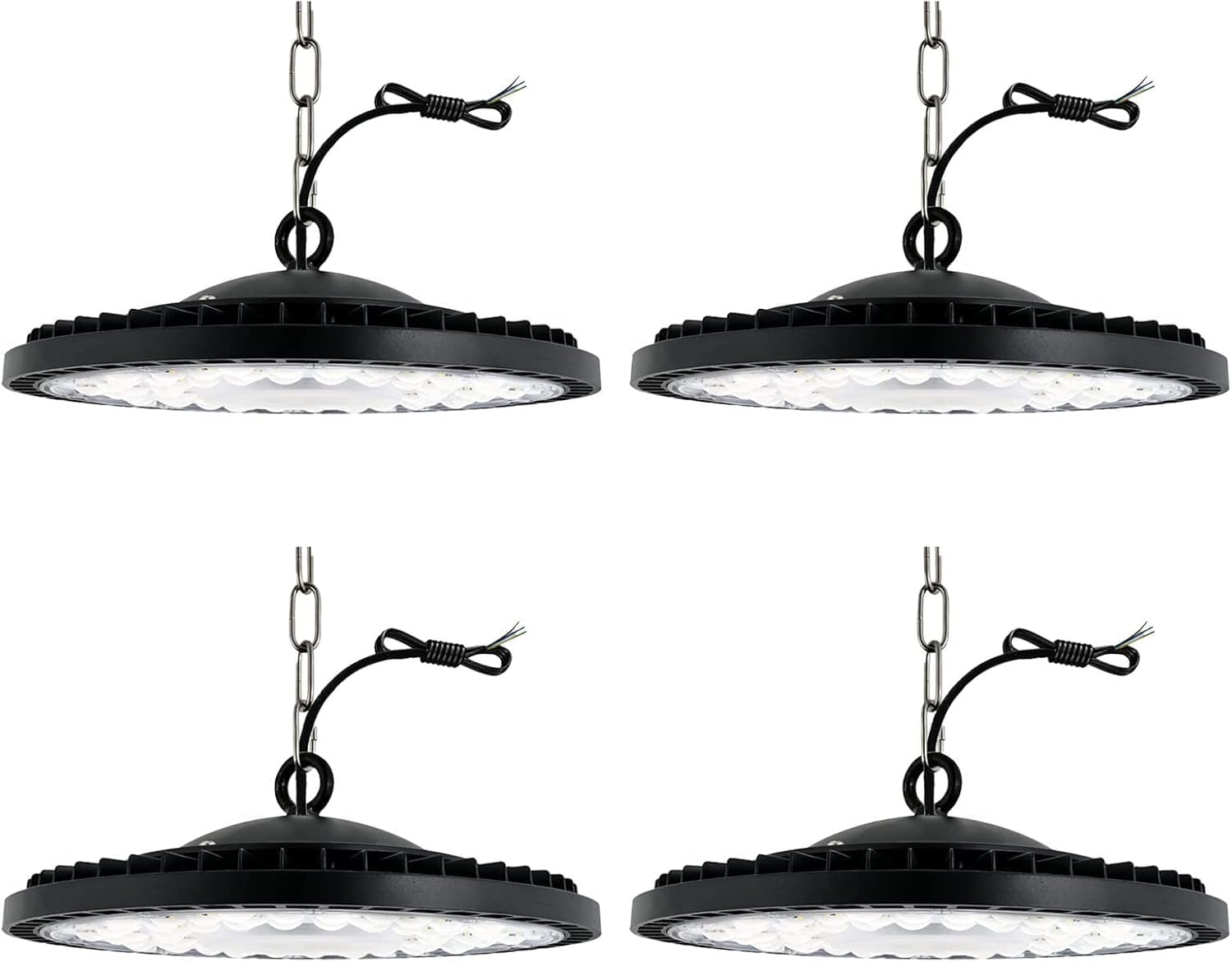 300W UFO LED Lámpara Alta Bahía, Campana Industrial, 30000LM Super Brillante, IP65 Impermeable 6500K Iluminación Comercial Para Naves Industriales, Garaje, Fábrica（300W,4 Unidades