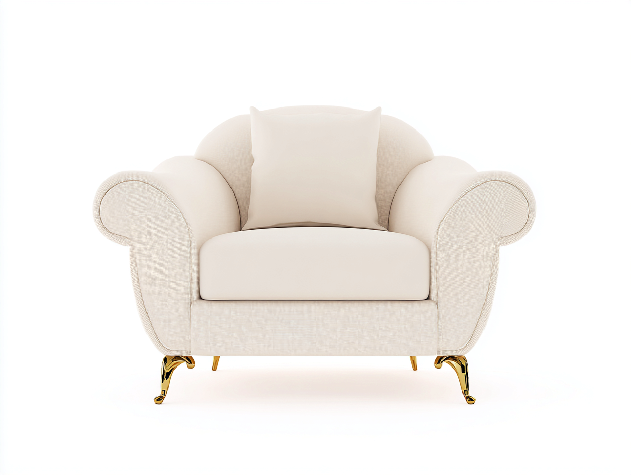 Sillón de tela-Tela tapizada-98x94x90 cm-Beige-Estilo contemporáneo elegante para salón-Denuppad