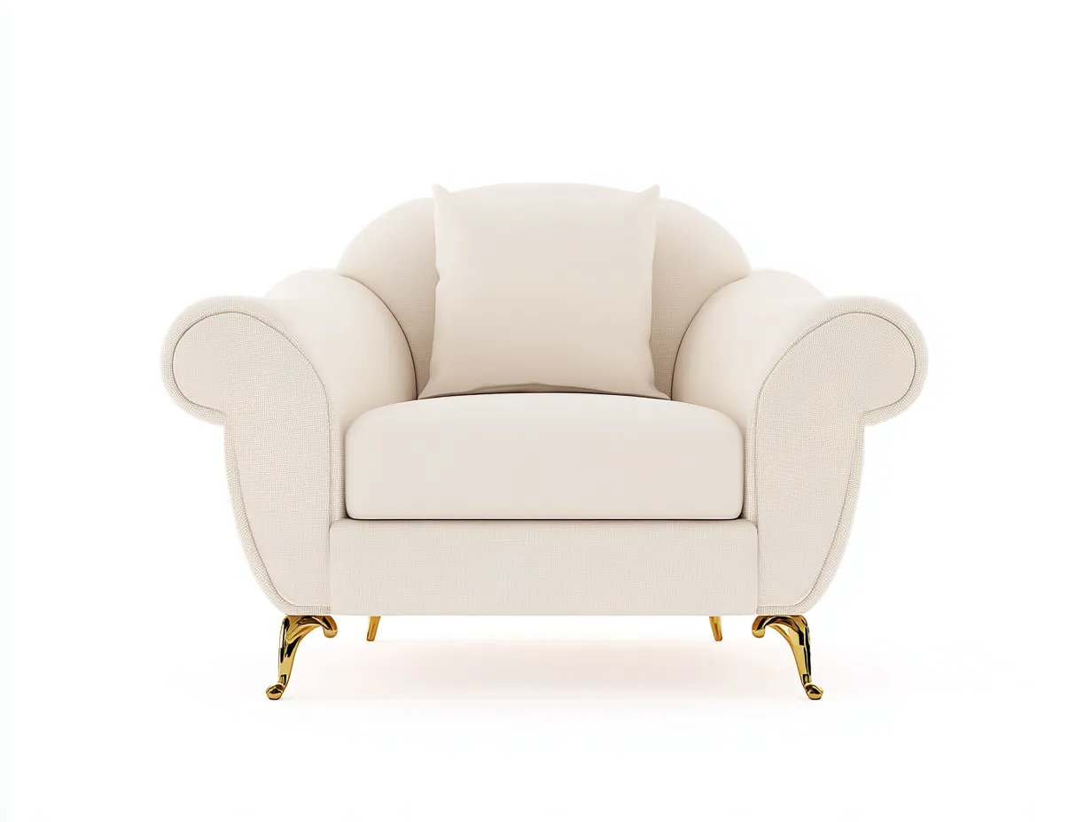 Sillón de tela-Tela tapizada-98x94x90 cm-Beige-Estilo contemporáneo elegante para salón-Denuppad