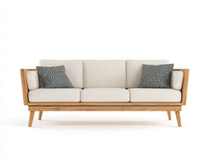 Sofás 3 plazas - Tela-Madera - 234x94x83 cm - Beige claro - Estilo nórdico-Denuppad