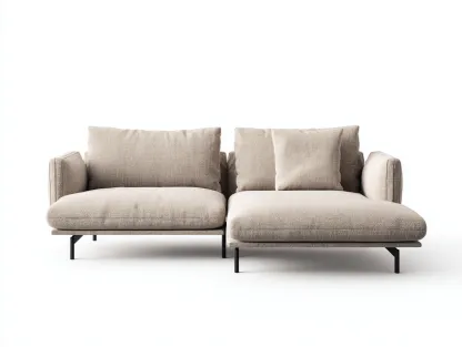 Sofá rinconero de tela 260 x 165 x 84 cm - beige - para salón - diseño moderno-Denuppad