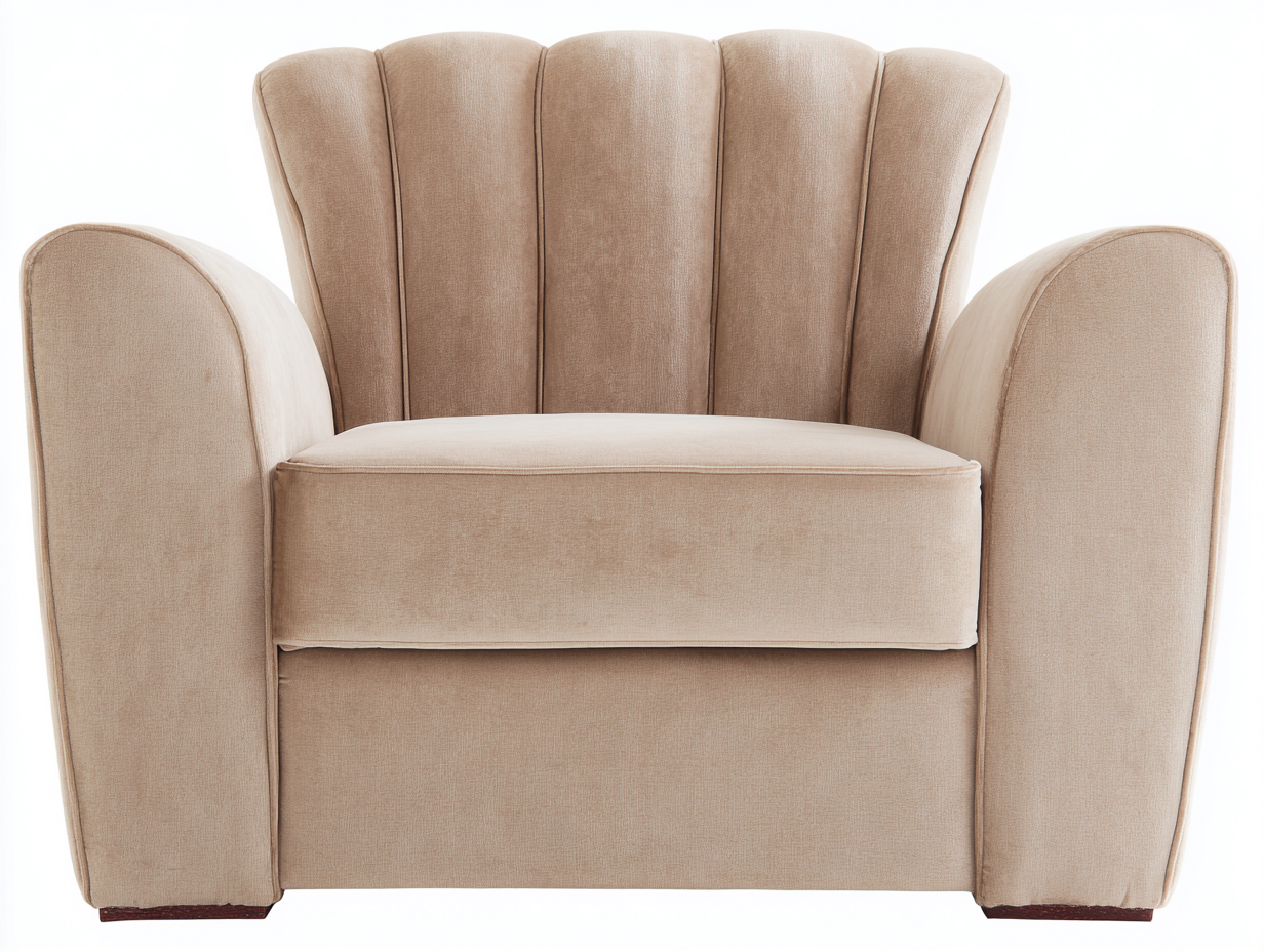 Sillón de tela-Tela tapizada-92x88x87 cm-Beige-Estilo clásico refinado para salón-Denuppad