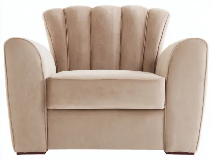 Sillón de tela-Tela tapizada-92x88x87 cm-Beige-Estilo clásico refinado para salón-Denuppad