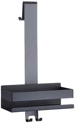 Organizador de ducha de acero inoxidable – Toallero sobre la puerta con estante de baño sin taladro, ahorra espacio, cesta móvil para facilitar la colocación (plata)-Sofagethut