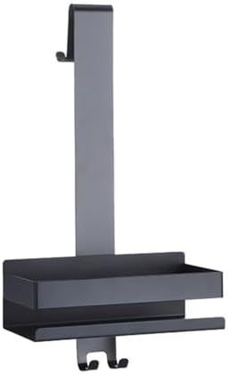 Organizador de ducha de acero inoxidable – Toallero sobre la puerta con estante de baño sin taladro, ahorra espacio, cesta móvil para facilitar la colocación (plata)-Sofagethut