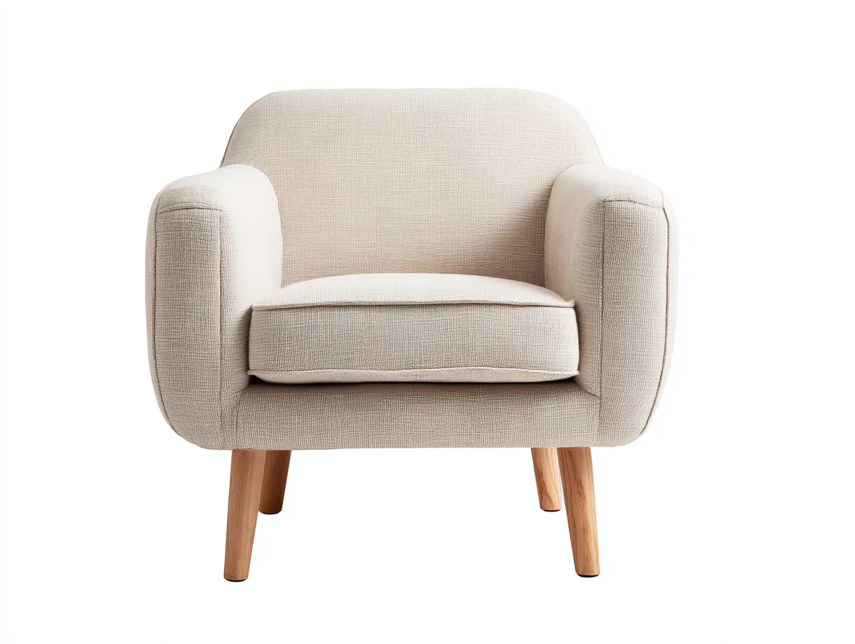 Sillón de tela 75x75x85cm - beige - diseño moderno compacto-Sofagethut