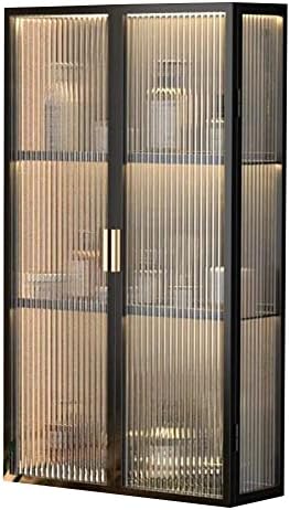 NZPOST Armario de baño Negro de Pared - Armario de baño Que Ahorra Espacio Encima del Inodoro con Puerta de Cristal y Perfume.-Sofagethut