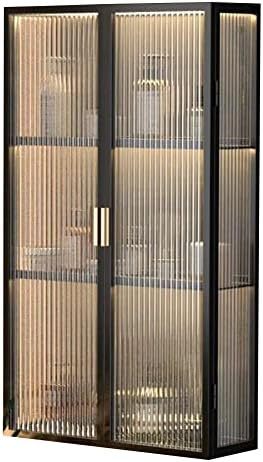 NZPOST Armario de baño Negro de Pared - Armario de baño Que Ahorra Espacio Encima del Inodoro con Puerta de Cristal y Perfume.-Sofagethut