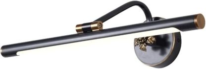 Luces de espejo LED latón con acabado negro, lámpara baño ajustable a 240°, accesorio cobre, blanco neutro - 4000 K,Lámparas-Sofagethut