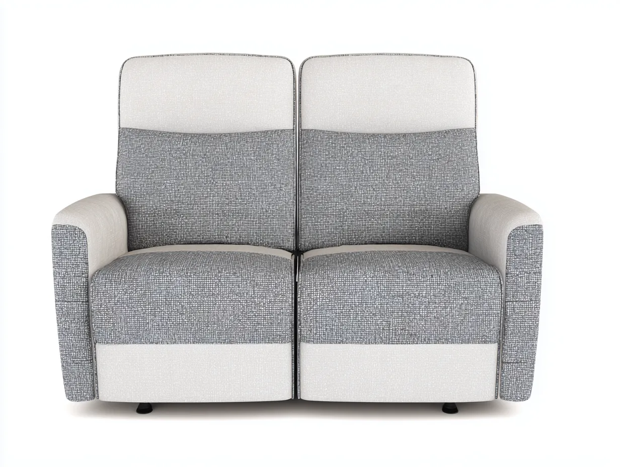 Sofá reclinable tapizado 2 plazas 165x96x102 cm - gris-blanco - diseño moderno para salón-Sofagethut