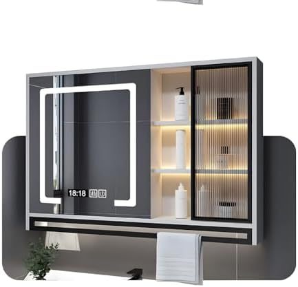 NZPOST Mueble de baño de Pared - Elegante Acabado Dorado Que Ahorra Espacio para el baño, la Sala de Estar y el Dormitorio.-Sofagethut