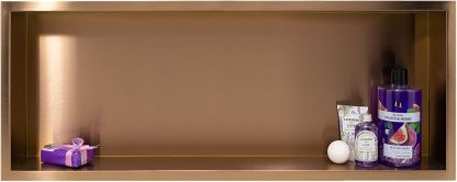 Wall-Box One Nicho de Ducha de Cobre 90x30x10cm Nicho de Ducha de Pared, Instalación de Nicho Flexible, Cobre, Impermeable, Nicho para Utensilios de Baño, Sin Azulejos-Sofagethut