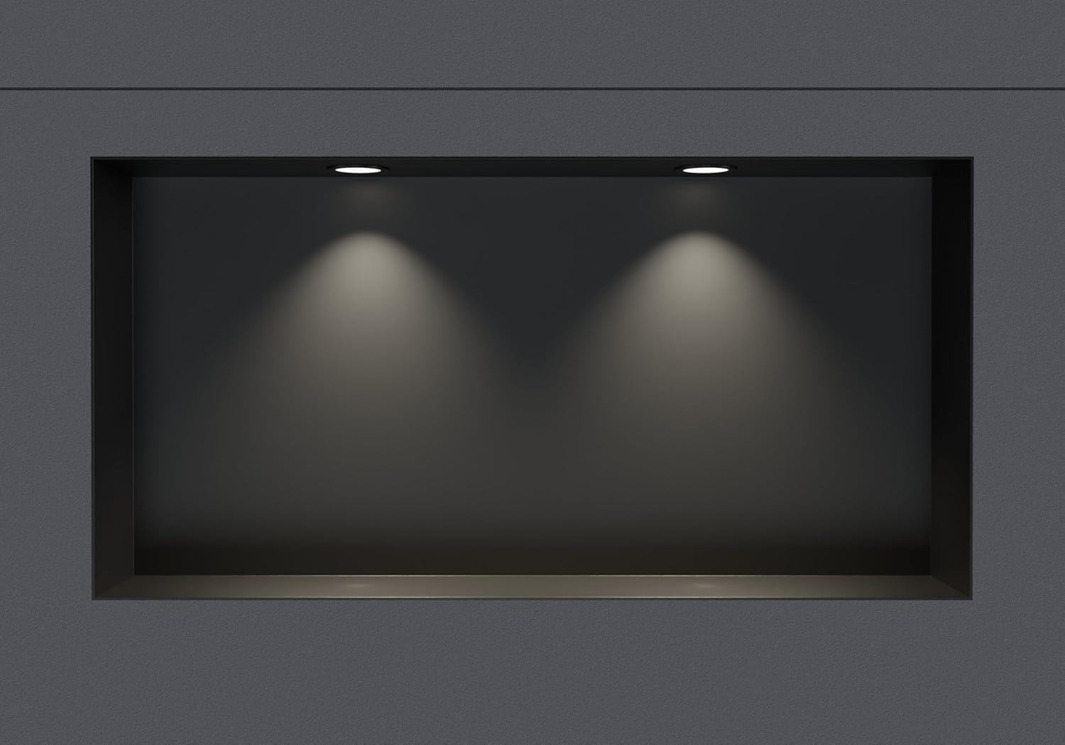 Bernstein Nicho de paredde Acero Inoxidable NT306010X sin Borde con iluminación LED - 30 x 60 x 10 cm - nicho de Ducha alicatable en Negro Marco de instalación LED en Negro-Sofagethut