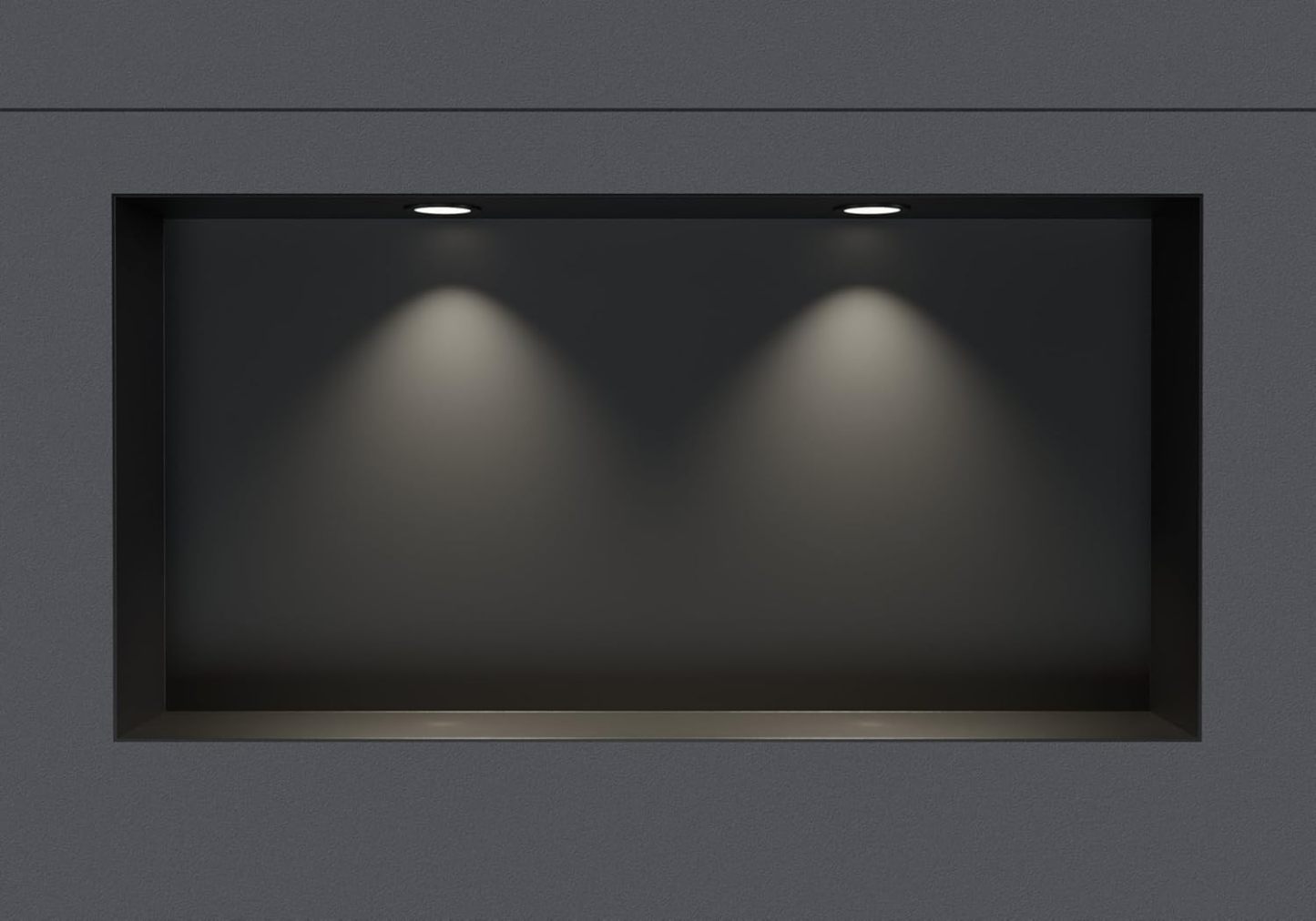 Bernstein Nicho de paredde Acero Inoxidable NT306010X sin Borde con iluminación LED - 30 x 60 x 10 cm - nicho de Ducha alicatable en Negro Marco de instalación LED en Negro-Sofagethut