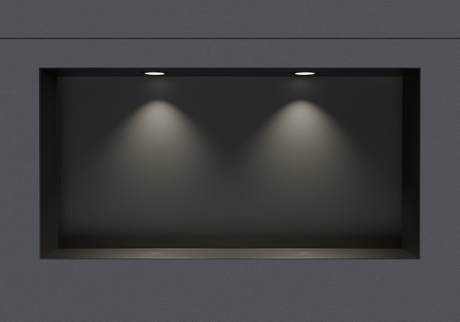 Bernstein Nicho de paredde Acero Inoxidable NT306010X sin Borde con iluminación LED - 30 x 60 x 10 cm - nicho de Ducha alicatable en Negro Marco de instalación LED en Negro-Sofagethut