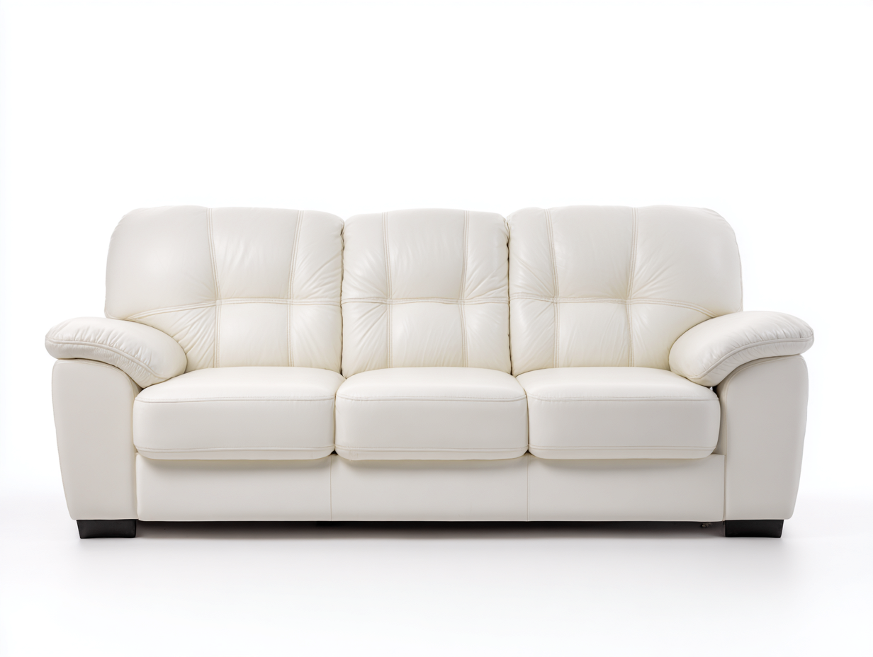 Sofá de 3 plazas tapizado 220x90x85 cm - Blanco - Estilo contemporáneo-Sofagethut