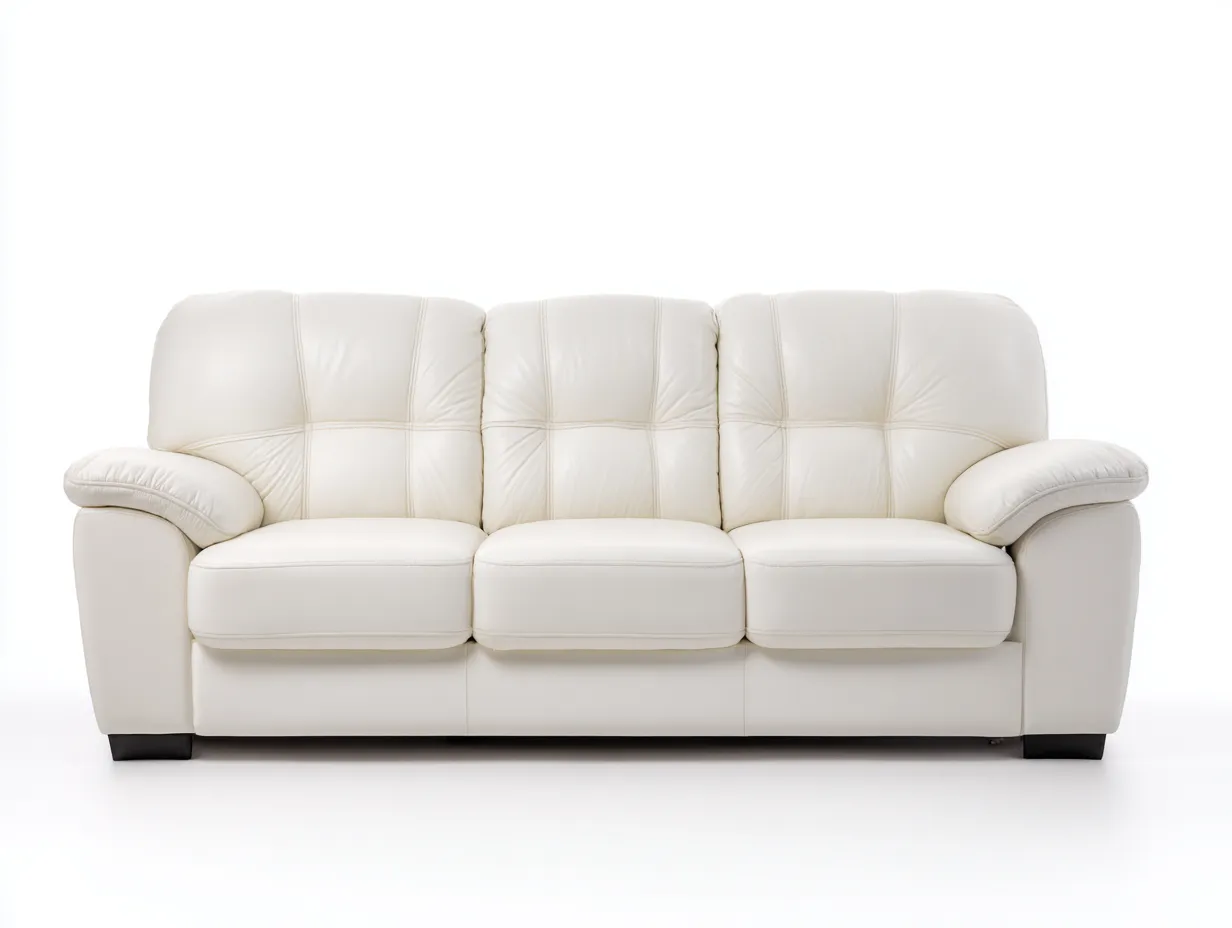 Sofá de 3 plazas tapizado 220x90x85 cm - Blanco - Estilo contemporáneo-Sofagethut