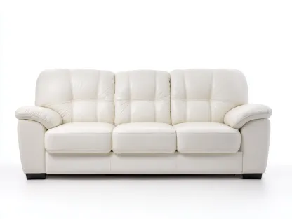 Sofá de 3 plazas tapizado 220x90x85 cm - Blanco - Estilo contemporáneo-Sofagethut