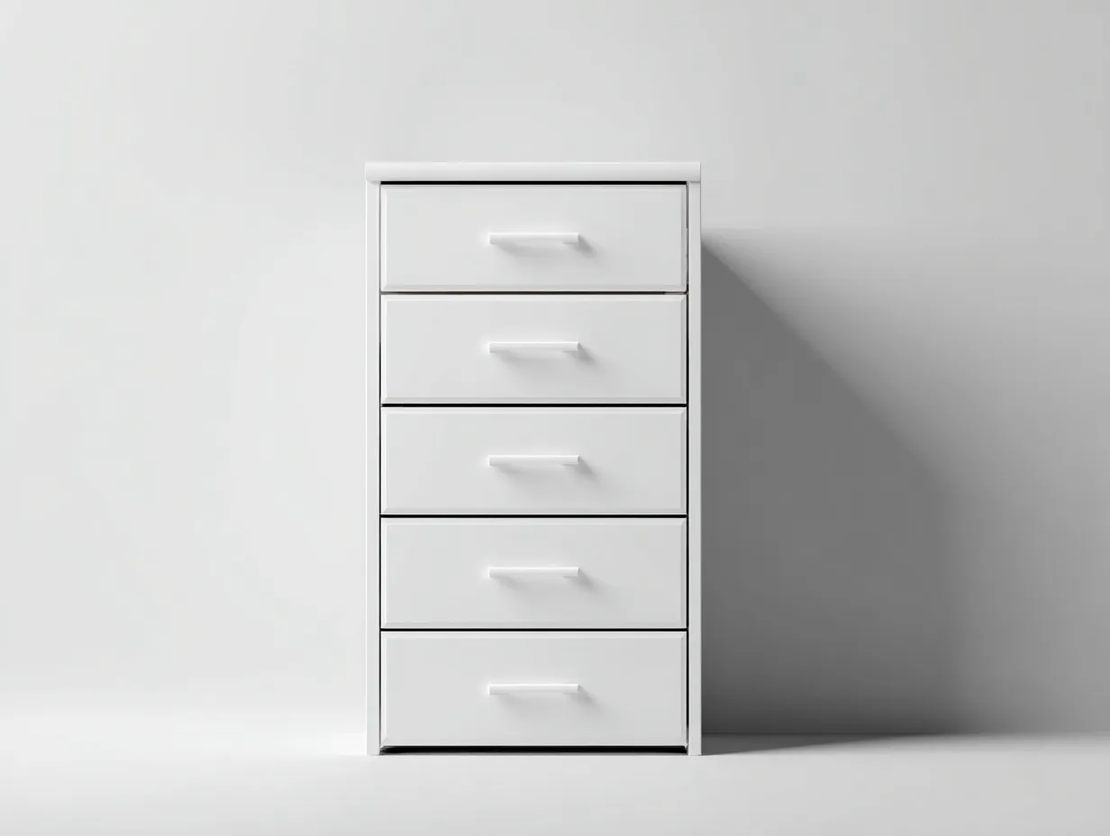 Cómoda estrecha de madera 45x40x95 cm - blanco - diseño minimalista para dormitorio-Sofagethut