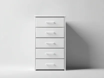 Cómoda estrecha de madera 45x40x95 cm - blanco - diseño minimalista para dormitorio-Sofagethut
