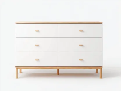 Cómoda de madera con 6 cajones 150x45x75 cm - Blanco-Madera - Diseño nórdico para dormitorio-Sofagethut