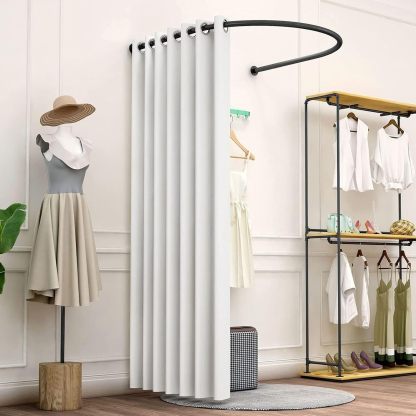 MobileTent - Separador de esquina en forma de U con barra de cortina, ideal para tiendas de ropa y centros comerciales-Sofagethut