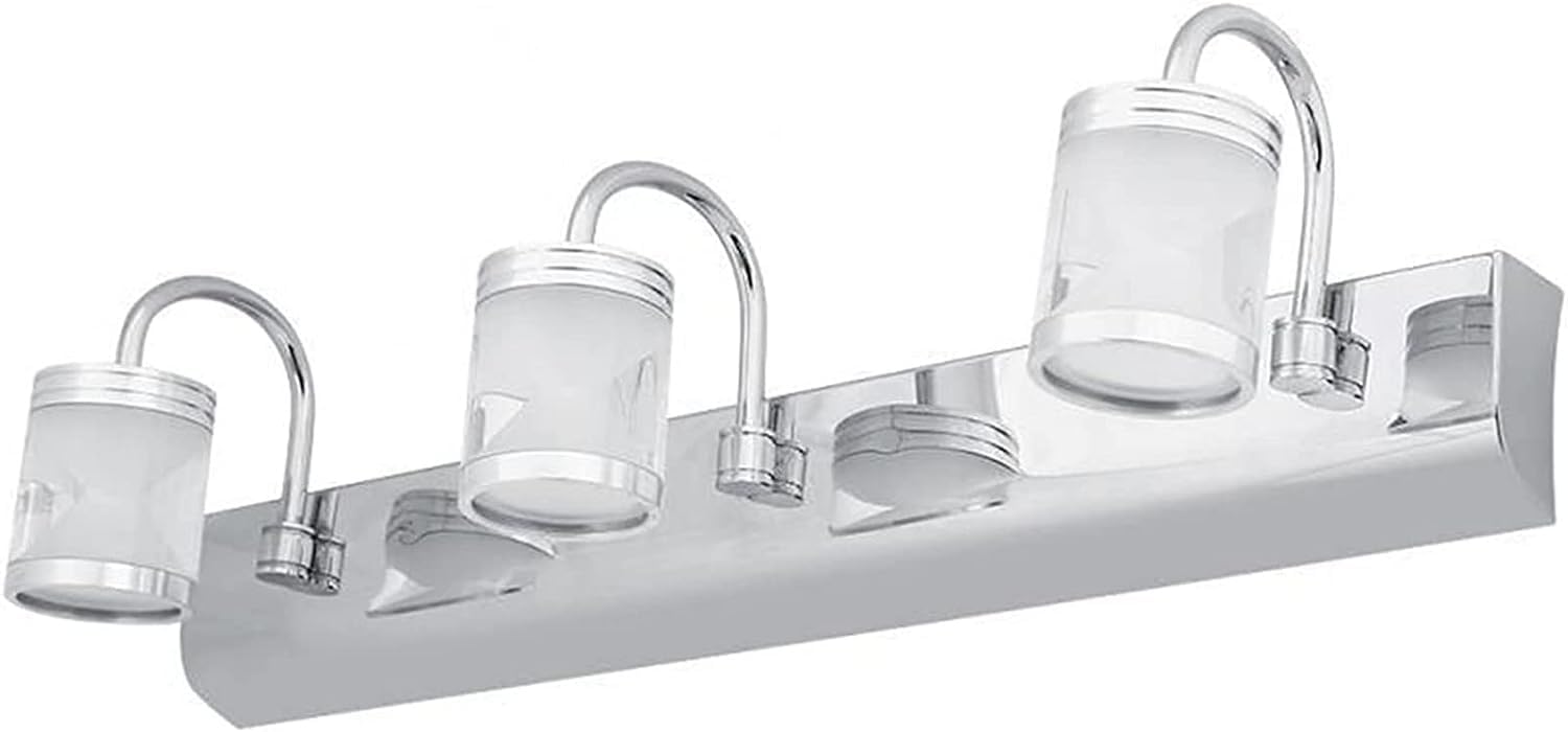 Lámpara de espejo Luz frontal LED Luces tocador modernas pared Compatible with baño acero inoxidable 3 cabezales, Lujo-Sofagethut