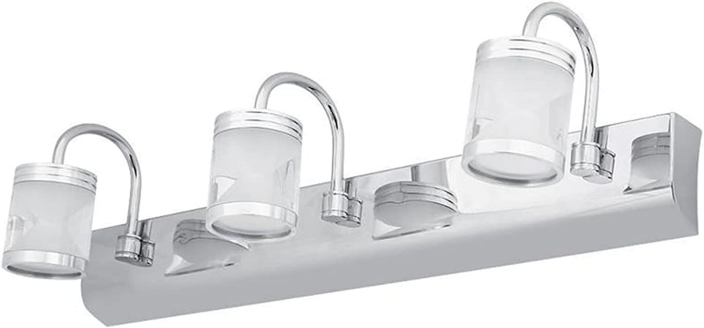 Lámpara de espejo Luz frontal LED Luces tocador modernas pared Compatible with baño acero inoxidable 3 cabezales, Lujo-Sofagethut